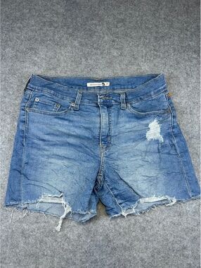 Levi's Denim Shorts Women W29 Distressed Mid Length High Rise Light Wash Summer